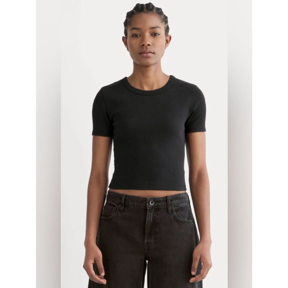 New Everlane THE ’90S RIB TEE in Black Size S